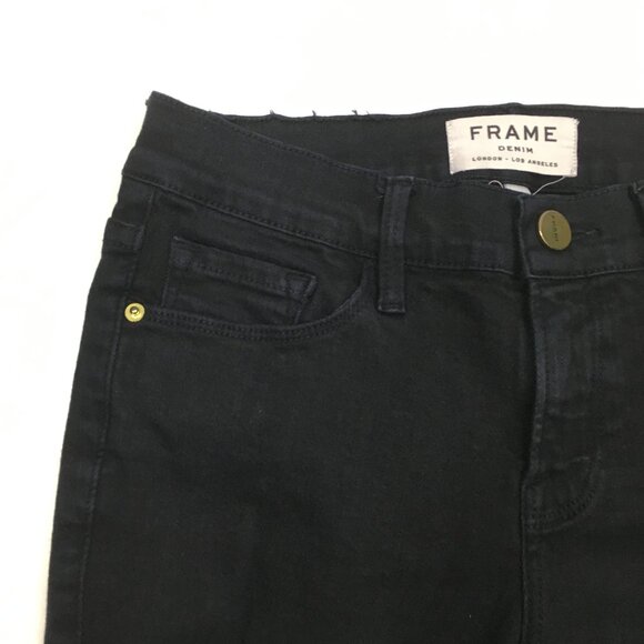 FRAME Le Skinny De Jeanne Distressed 5 Pocket Logo Hardware Jeans - Picture 5 of 10